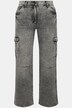 Cargojeans, Straight Fit, bleached, Cargotaschen, teilelastischer Bund