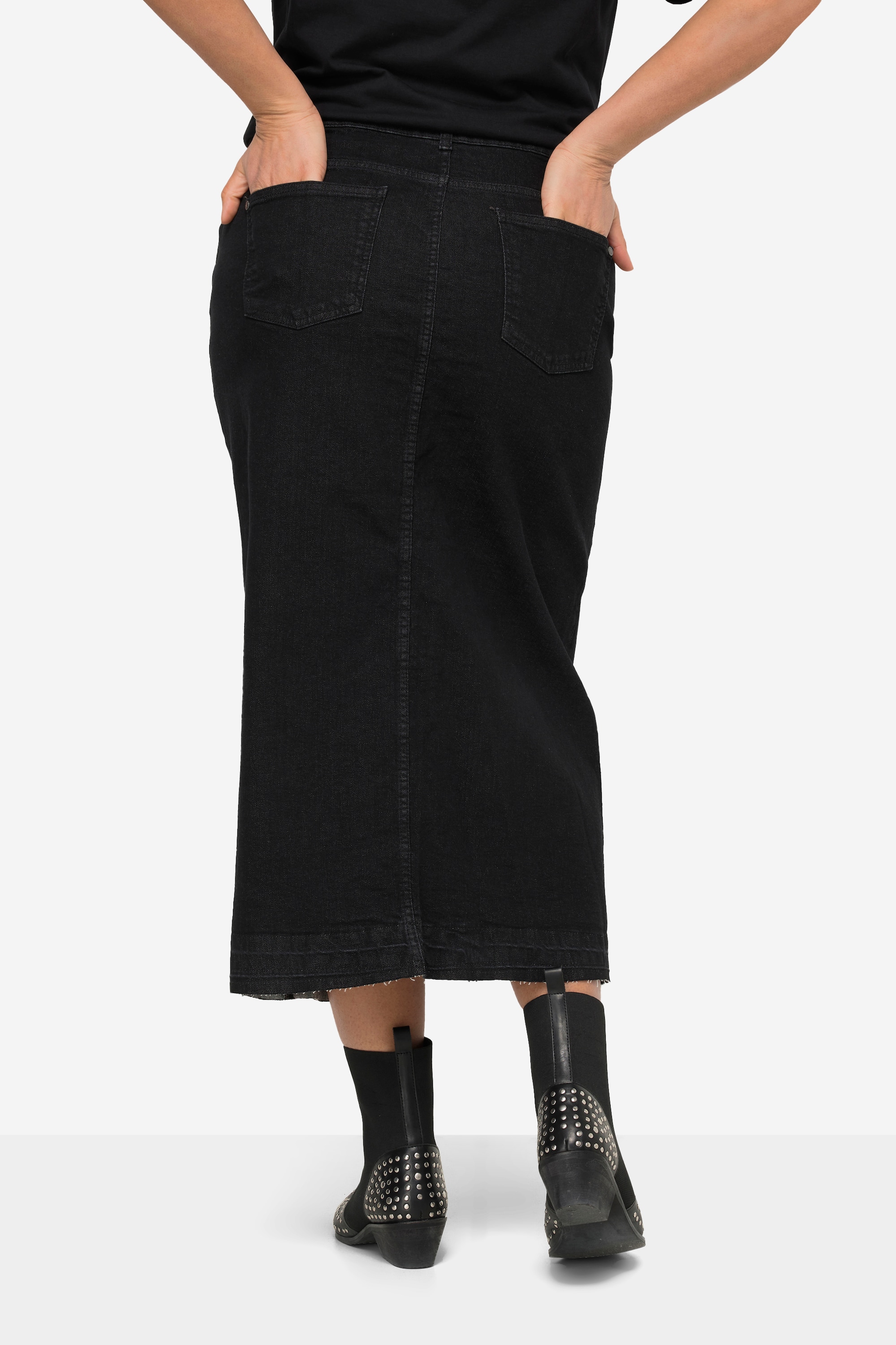 Angel of Style Damen große Größen Maxi Jeansrock Straight Fit 5 Pocket