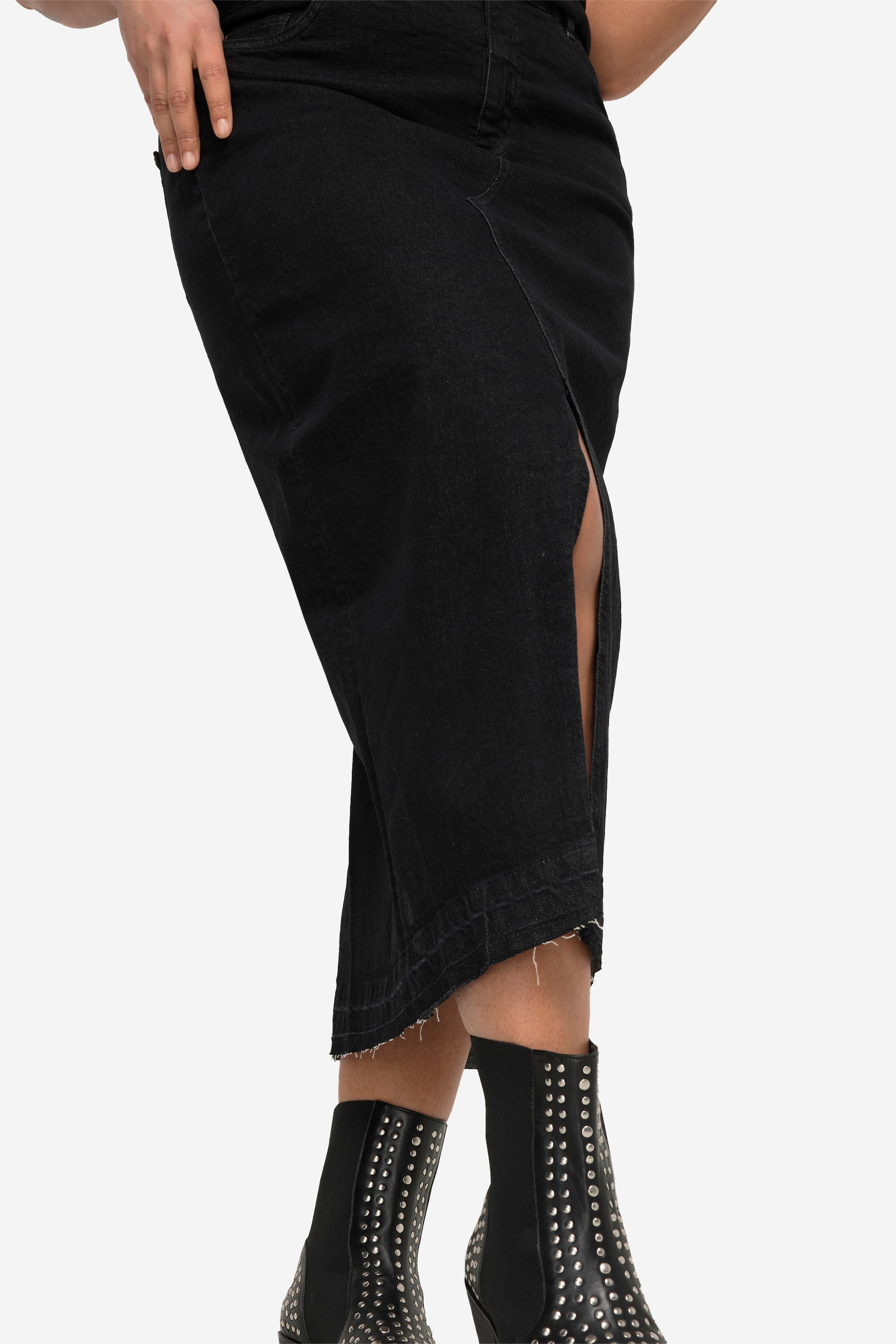 Angel of Style Damen große Größen Maxi Jeansrock Straight Fit 5 Pocket