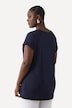 T-Shirt, Pailletten-Stickerei, V-Ausschnitt, Halbarm