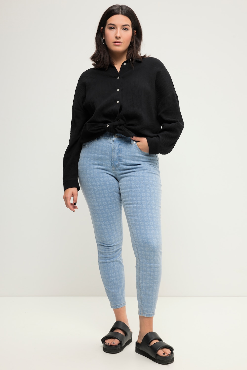 Große Größen Skinny Jeans, Damen, blau, Größe: 50, Baumwolle, Studio Untold