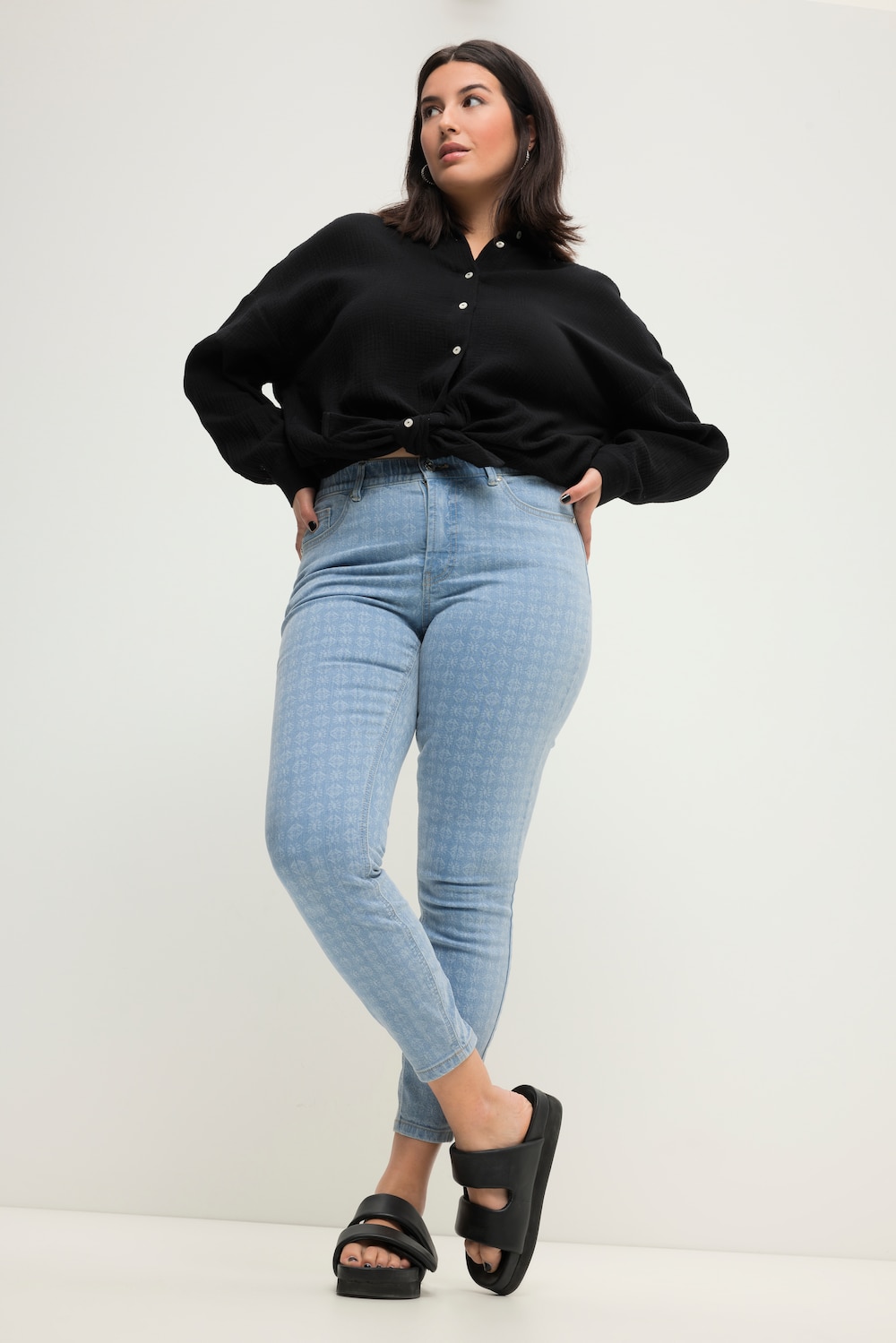 Große Größen Skinny Jeans, Damen, blau, Größe: 52, Baumwolle, Studio Untold