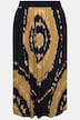 Plisseret nederdel, batikprint, A-form, elastisk talje