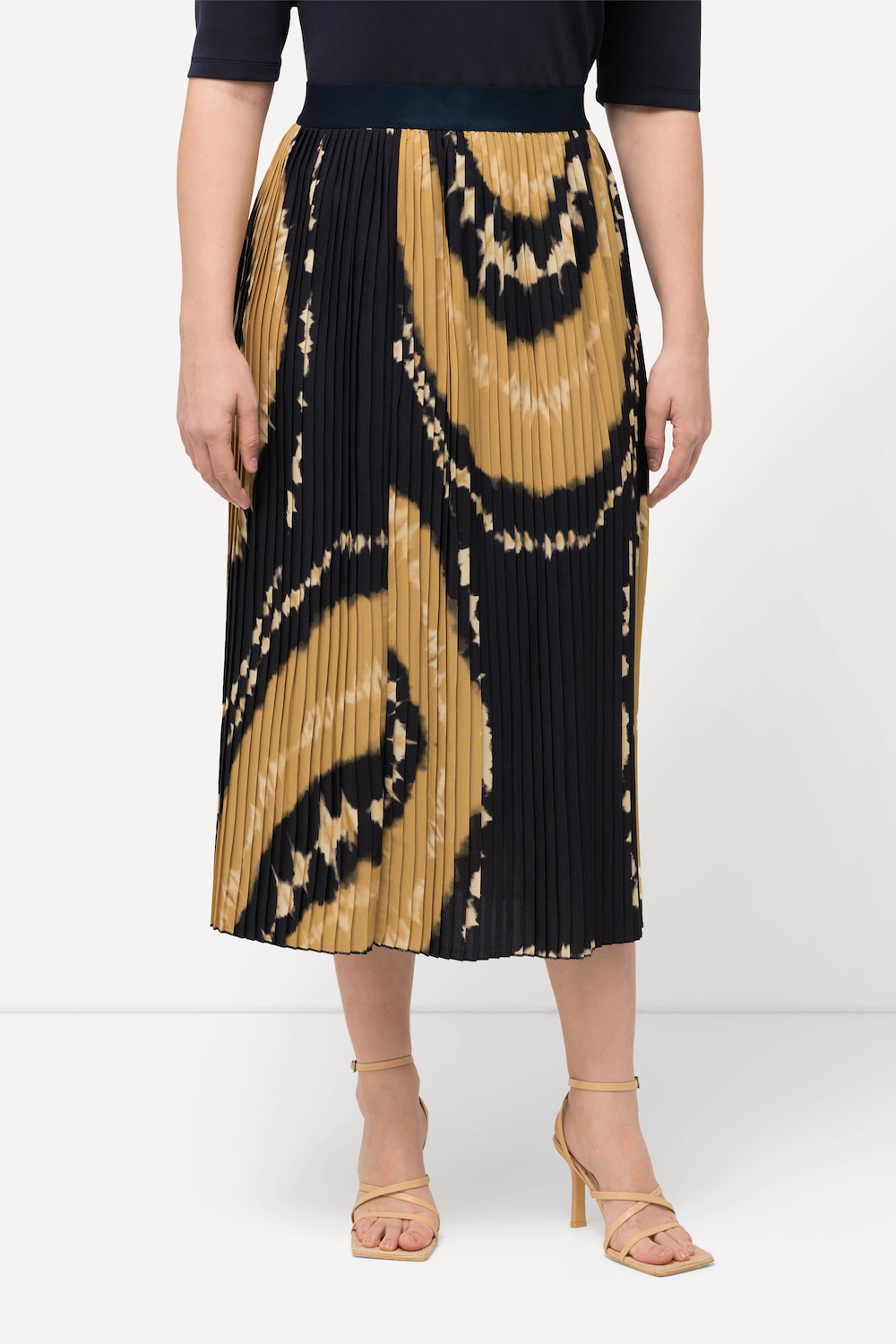 Große Größen Plissee-Rock, Damen, blau, Größe: 46/48, Viskose, Ulla Popken