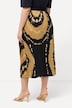 Plisseret nederdel, batikprint, A-form, elastisk talje