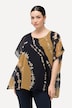 Tunika, doppellagig, Batikdruck, Rundhals, Halbarm