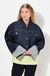 Denim jack, stretchdenim, mouwomslag, overhemdkraag