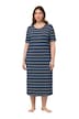 Noční košile, pruhy, kulatý výstřih, krátké rukávy