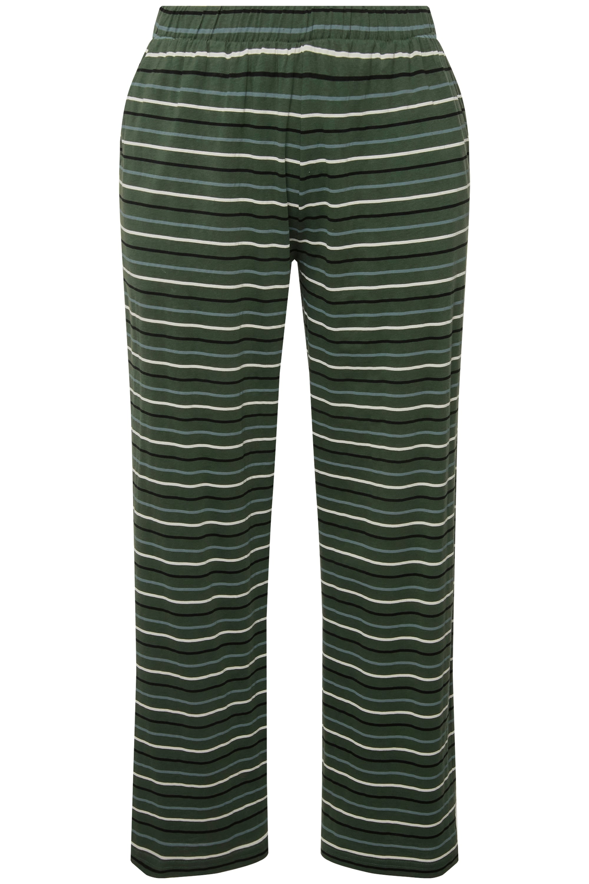 Ulla Popken Damen große Größen Pyjama Ringel Tunika Ausschnitt Halbarm 830405