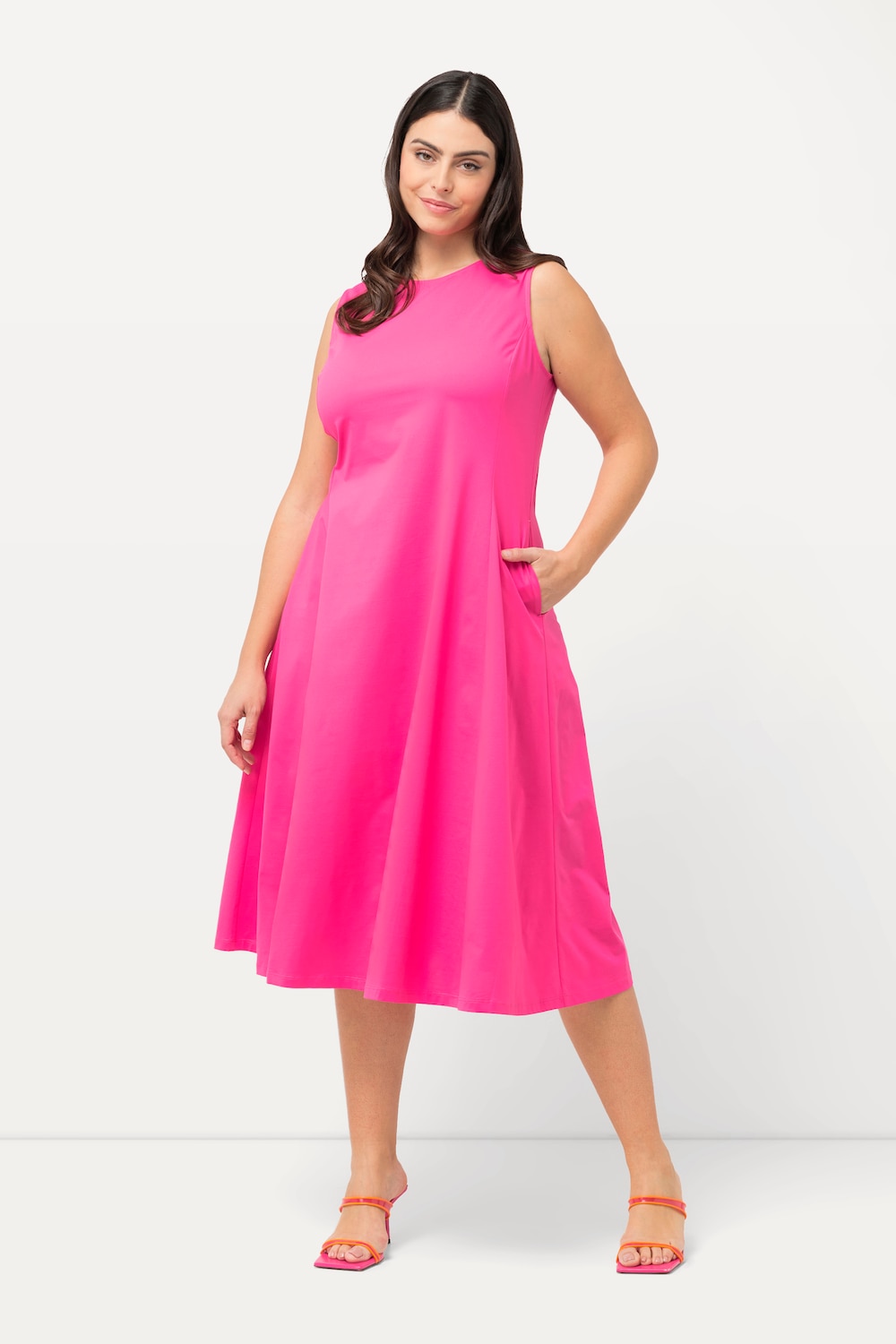 Große Größen Midikleid, Damen, rosa, Größe: 58/60, Synthetische Fasern/Polyester, Ulla Popken