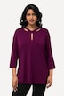 T-Shirt, Cut-Out, Lyocell, gedrehter Ausschnitt, 3/4-Arm