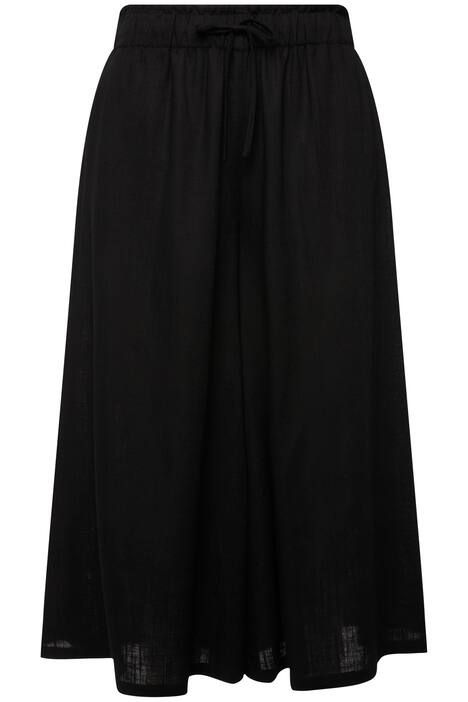 Široké kalhoty Rose, lněná směs, široké nohavice, elastický pas