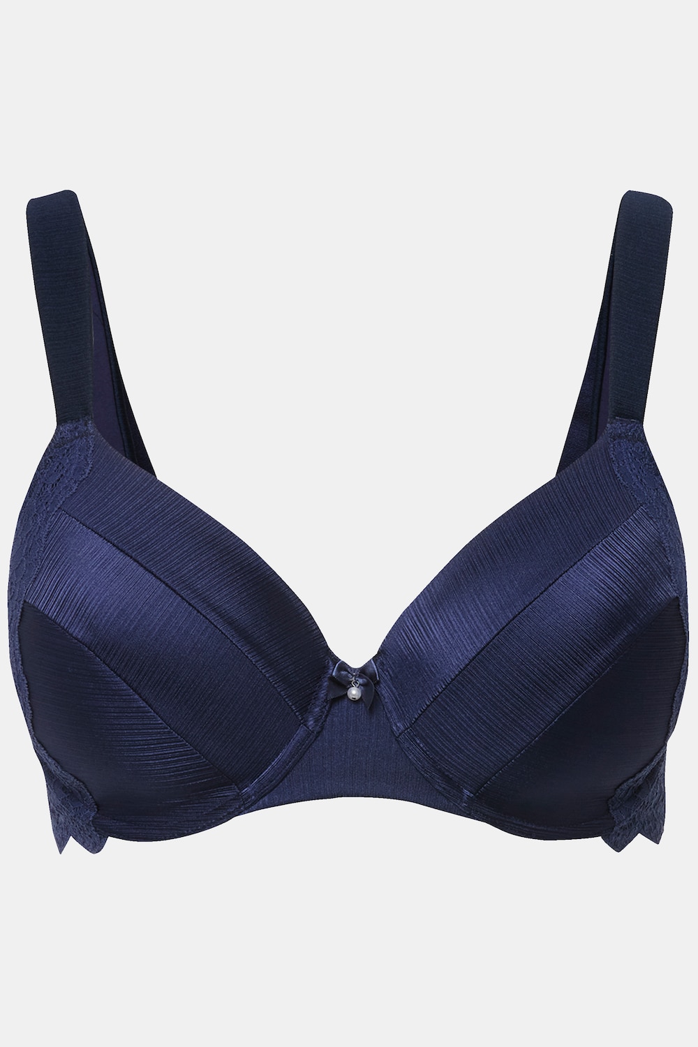 Stora storlekar Bygel-BH, Dam, blå, storlek: 90F, Polyester/Syntetfibrer/Elastan, Ulla Popken