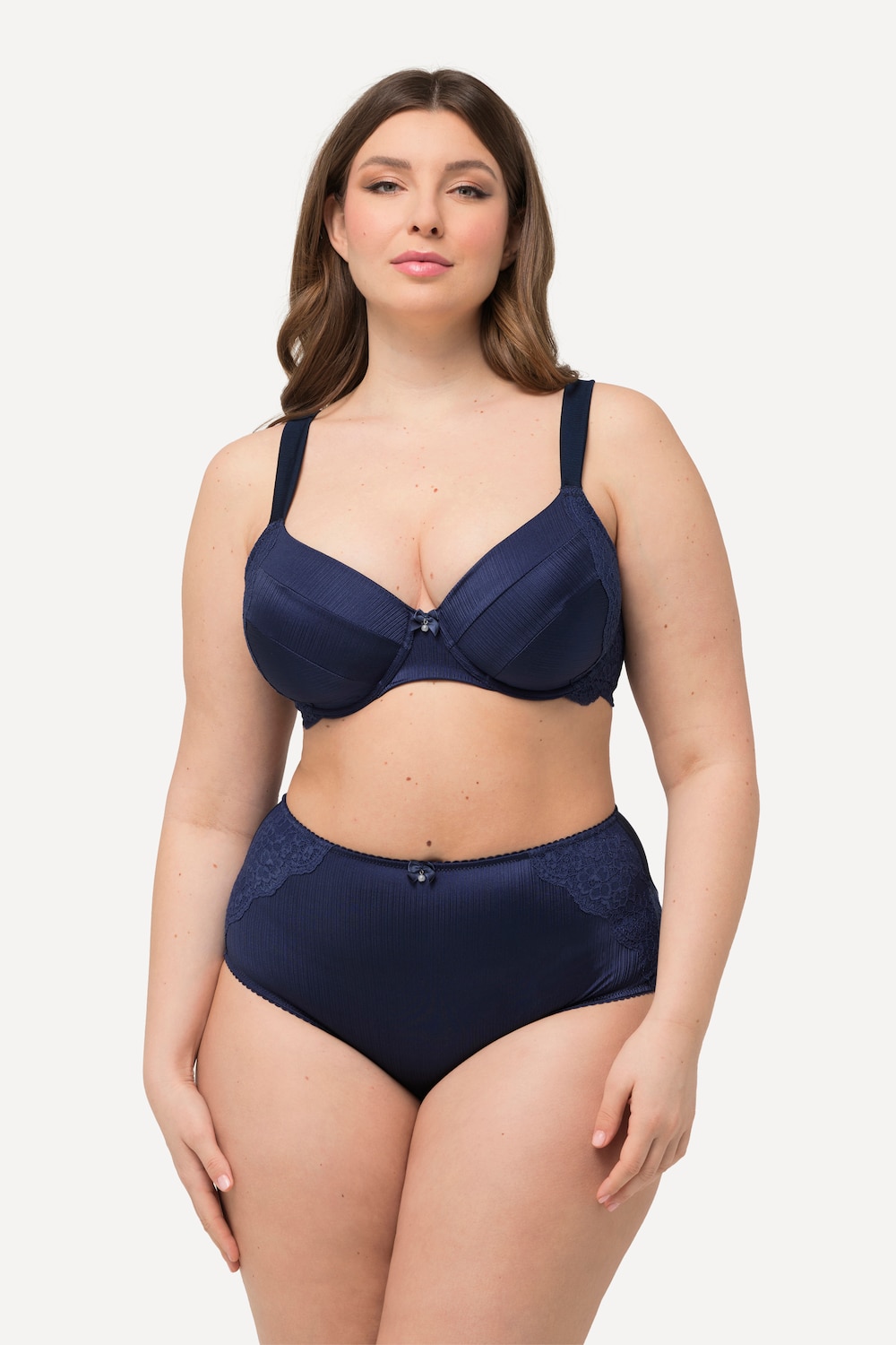 Große Größen Bügel-BH, Damen, blau, Größe: 85E, Polyester/Synthetische Fasern/Elasthan, Ulla Popken