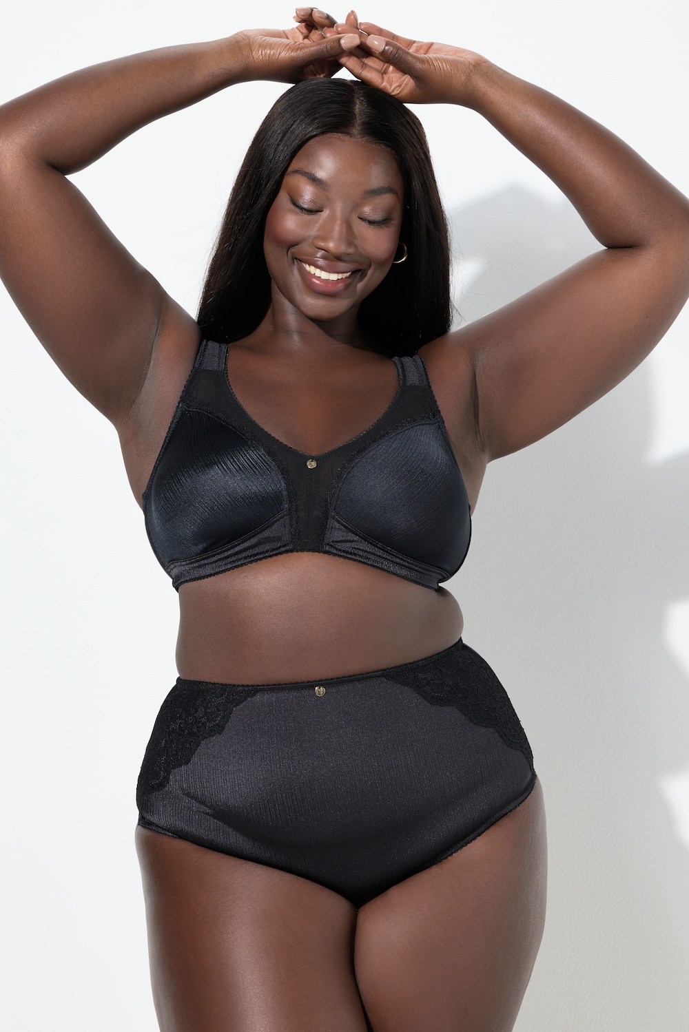 Große Größen Maxislip, Damen, schwarz, Größe: 50/52, Baumwolle/Polyester/Synthetische Fasern, Ulla Popken