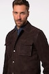 Veste de treillis, cuir suédé de chèvre, multiples poches