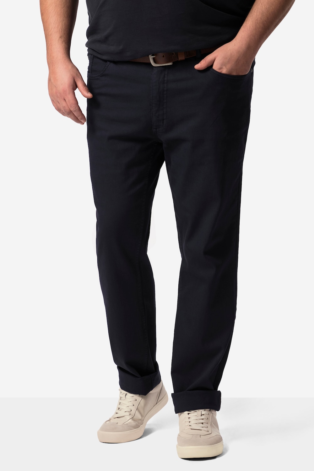 Men+ jeans, gekleurd denim, 5-pocket, Traveller-band voor extra speling, tot 72