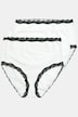 Maxi-slips, 3-pakning, blondekanter, prikker/ensfarget