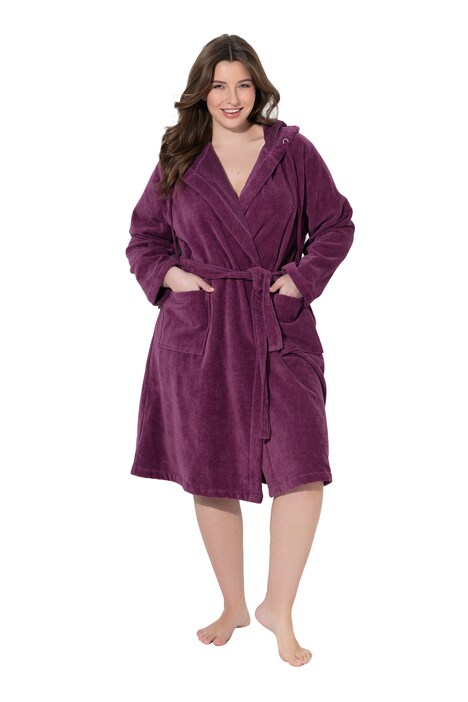 Župan, kapuce, pásek, A střih, froté