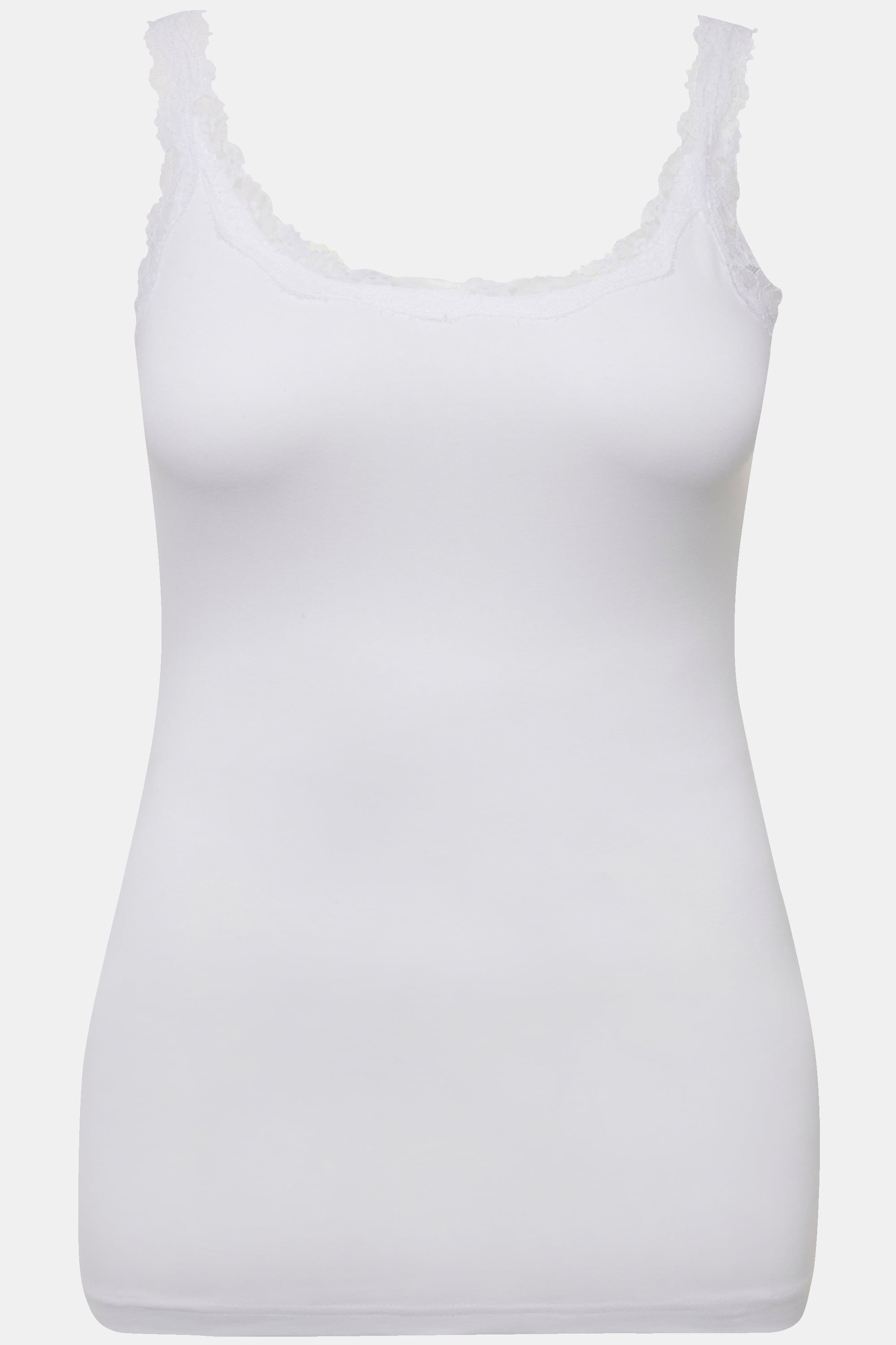 Ulla Popken Damen große Größen Unterhemden 2er Pack Spitze