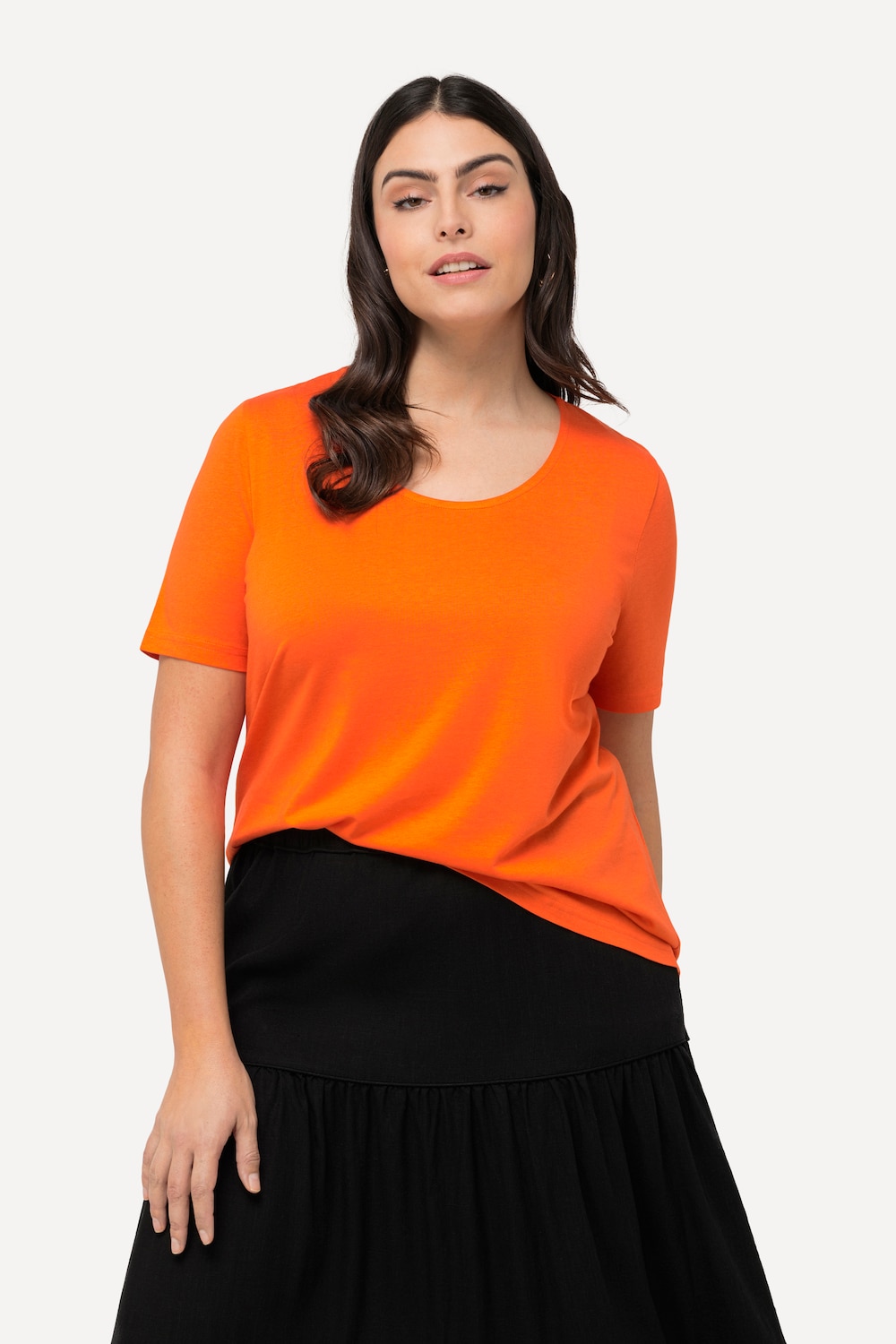 Große Größen T-Shirt, Damen, orange, Größe: 50/52, Baumwolle/Synthetische Fasern, Ulla Popken