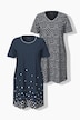 Bigshirts, 2er-Pack, Punkte, Rundhals/V-Ausschnitt, Halbarm