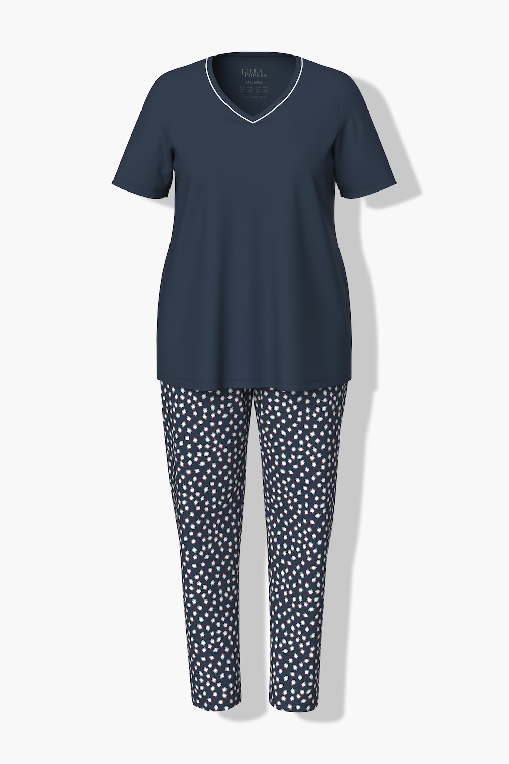 Große Größen Pyjama, Damen, blau, Größe: 50/52, Baumwolle, Ulla Popken