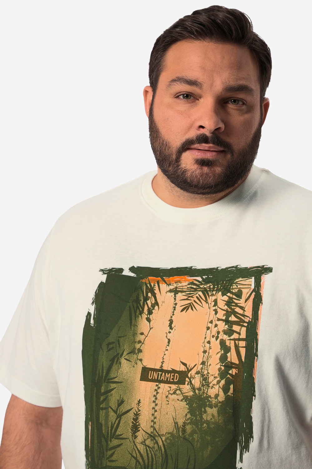 Stora storlekar T-shirt, Her, vit, storlek: 56/58, Bomull, Boston Park