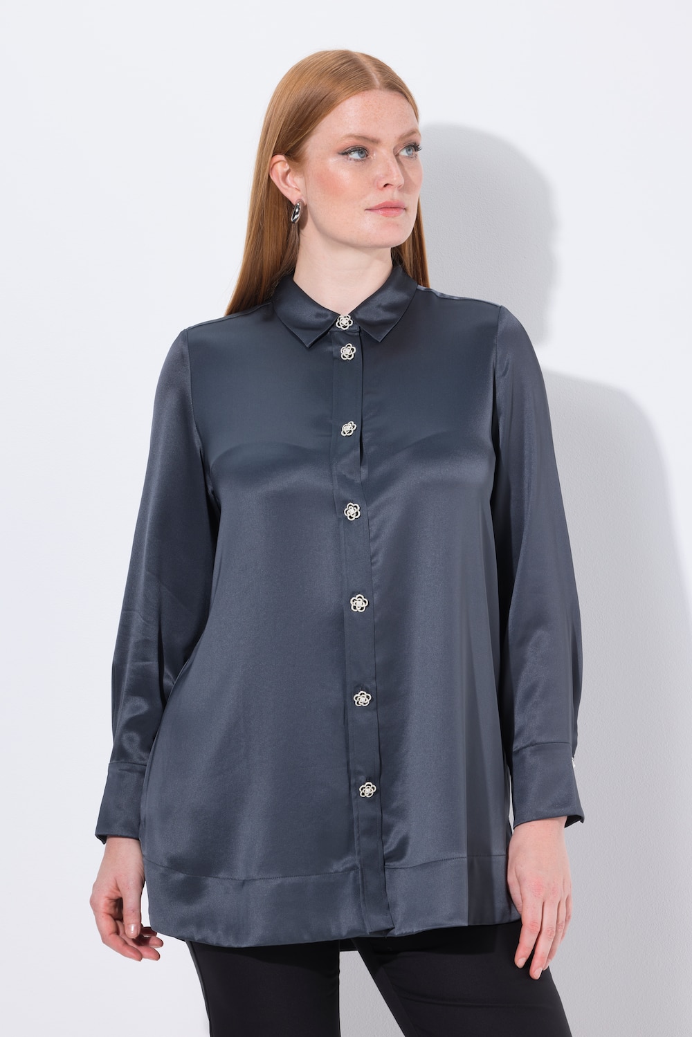 Große Größen Bluse, Damen, schwarz, Größe: 58/60, Kunstseide/Polyester, Ulla Popken