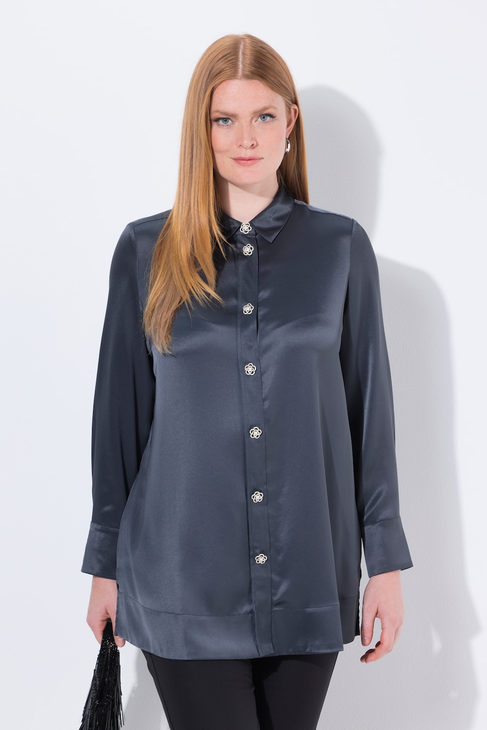 Große Größen Bluse, Damen, schwarz, Größe: 54/56, Kunstseide/Polyester, Ulla Popken