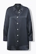 Bluse, Acetat, A-Linie, Hemdkragen, Langarm
