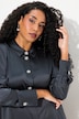Bluse, Acetat, A-Linie, Hemdkragen, Langarm