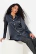Bluse, Acetat, A-Linie, Hemdkragen, Langarm