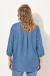 Tuniek van lyocell, denimlook, tuniekhals, 3/4-mouwen