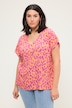 Neon Leopard Print Cap Sleeve Blouse