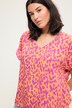 Neon Leopard Print Cap Sleeve Blouse