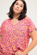 Neon Leopard Print Cap Sleeve Blouse