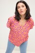 Neon Leopard Print Cap Sleeve Blouse