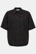 Blouse van linnenmix, oversized, overhemdkraag, korte mouwen