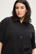 Blouse van linnenmix, oversized, overhemdkraag, korte mouwen