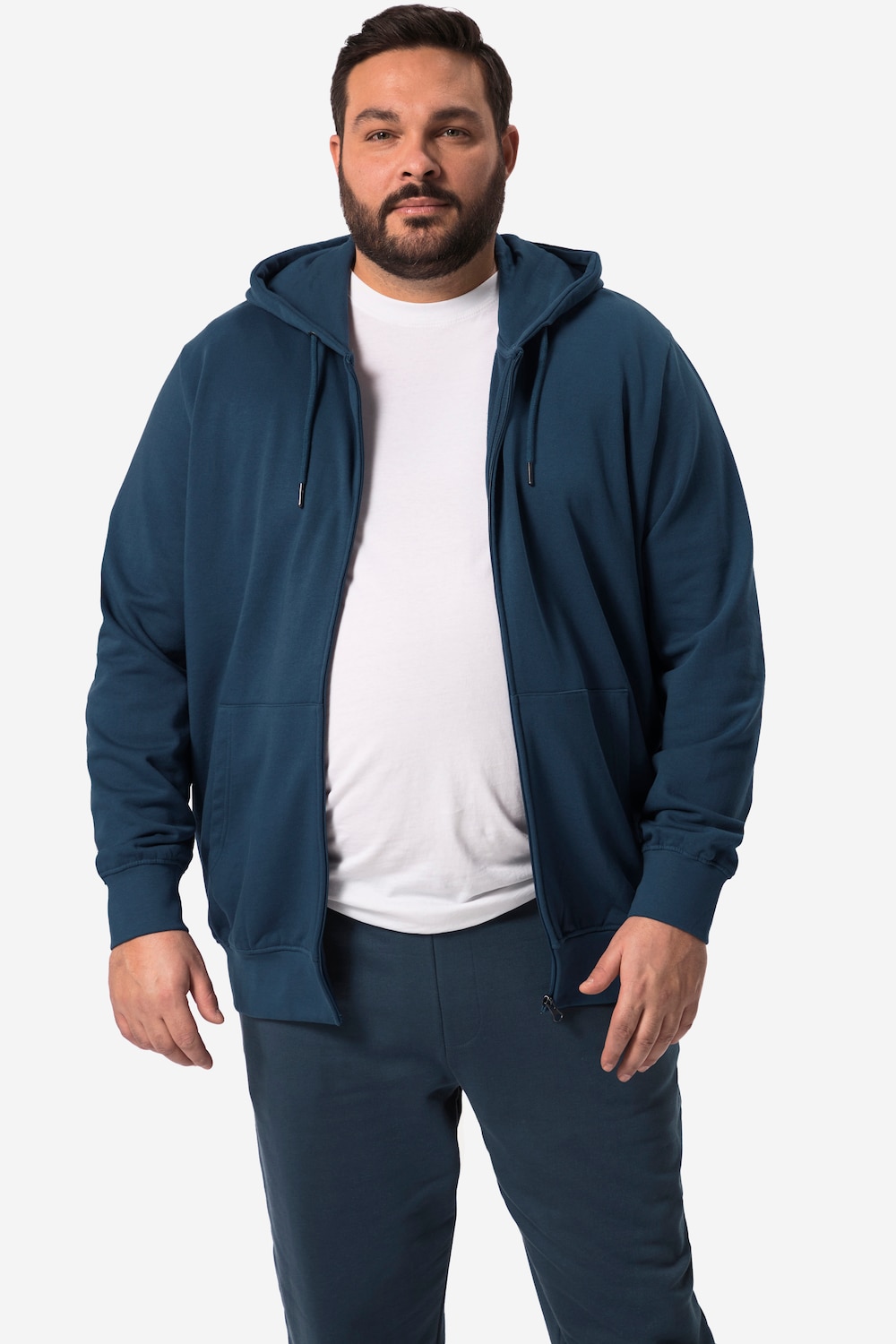 Men+ Hoodiejacke, Kapuze, Kängurutasche, bis 84/86