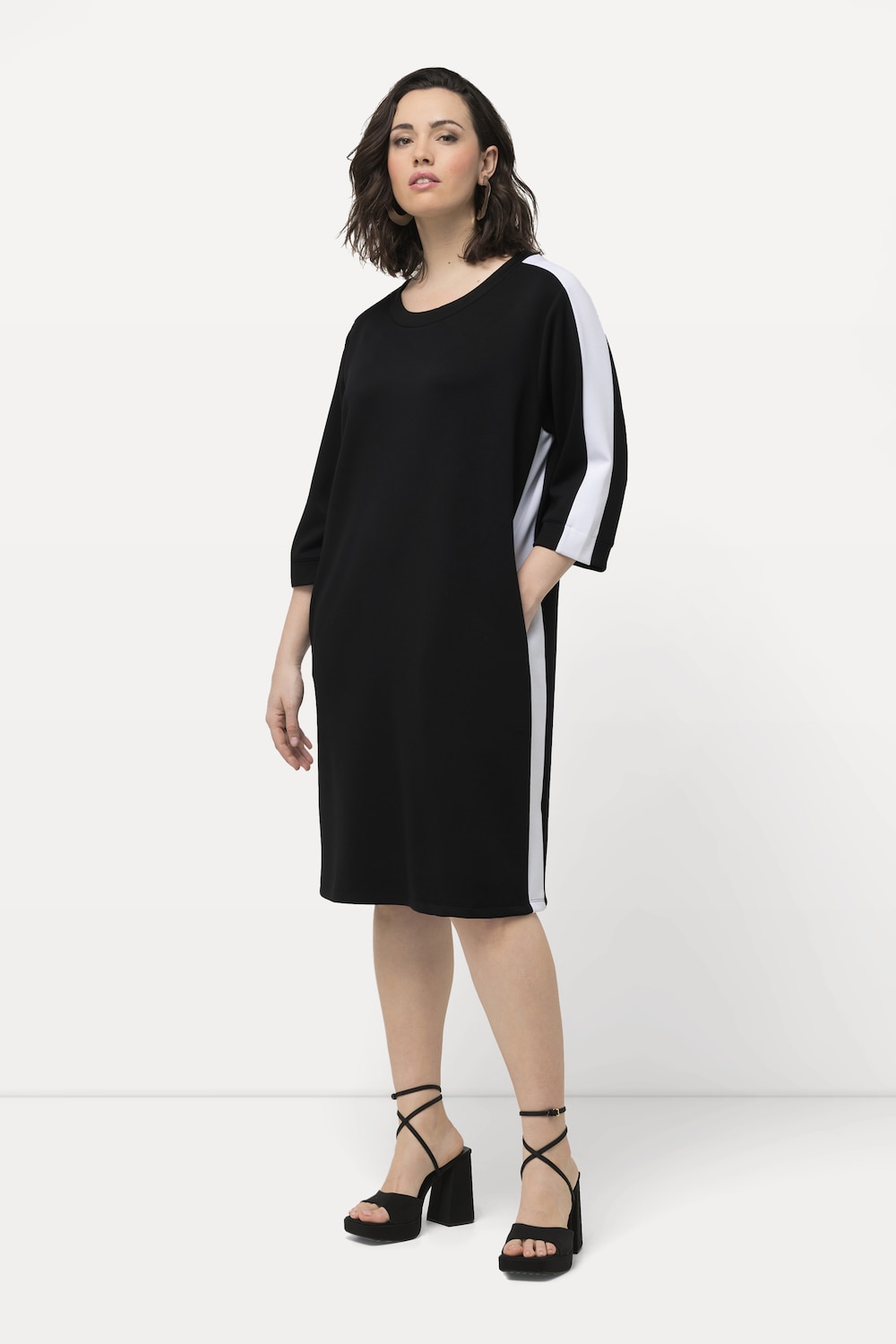 Große Größen Jerseykleid, Damen, schwarz, Größe: 58/60, Synthetische Fasern/Polyester, Ulla Popken