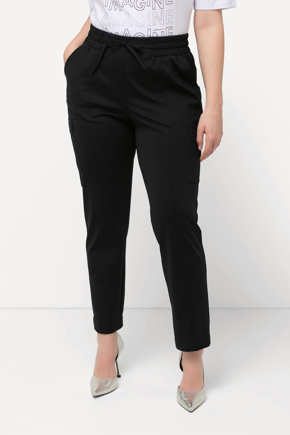 Große Größen Cargohose, Damen, schwarz, Größe: 48, Synthetische Fasern, Ulla Popken