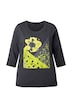 Tričko, pačvork potisk, kulatý výstřih, 3/4 rukávy, rolovací okraje