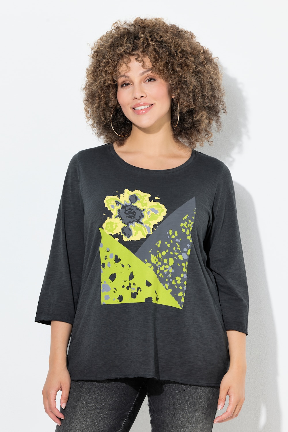 Große Größen Shirt, Damen, schwarz, Größe: 62/64, Baumwolle, Ulla Popken