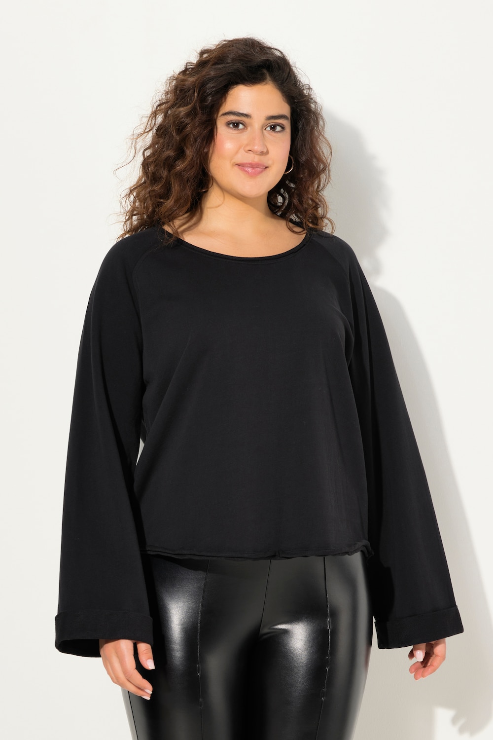 Große Größen Sweatshirt, Damen, schwarz, Größe: 58/60, Baumwolle, Ulla Popken