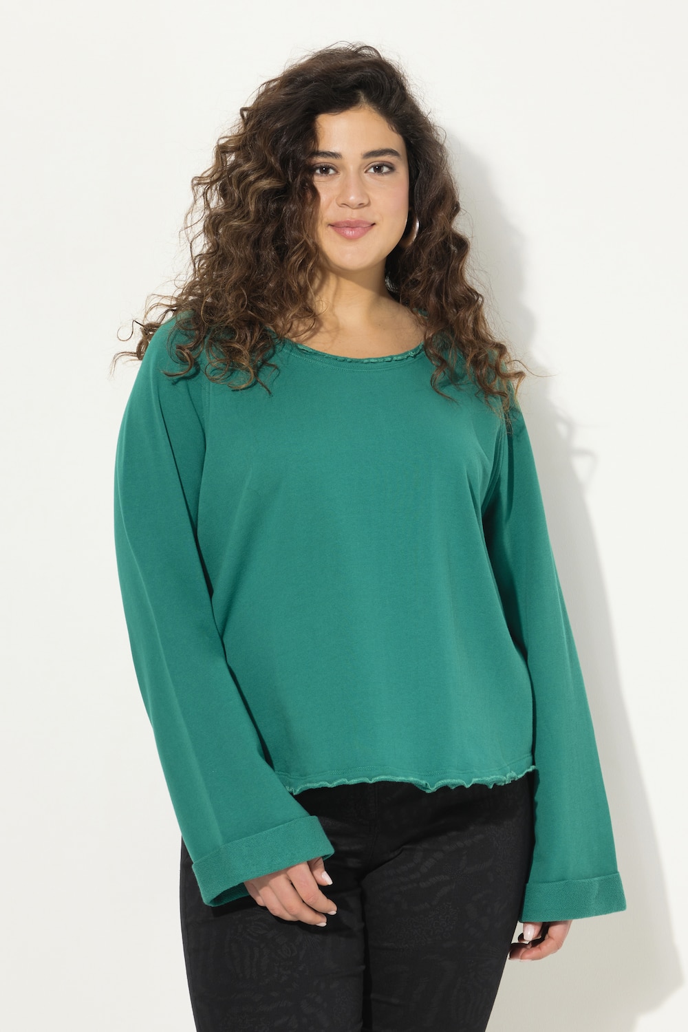 Große Größen Sweatshirt, Damen, grün, Größe: 46/48, Baumwolle, Ulla Popken