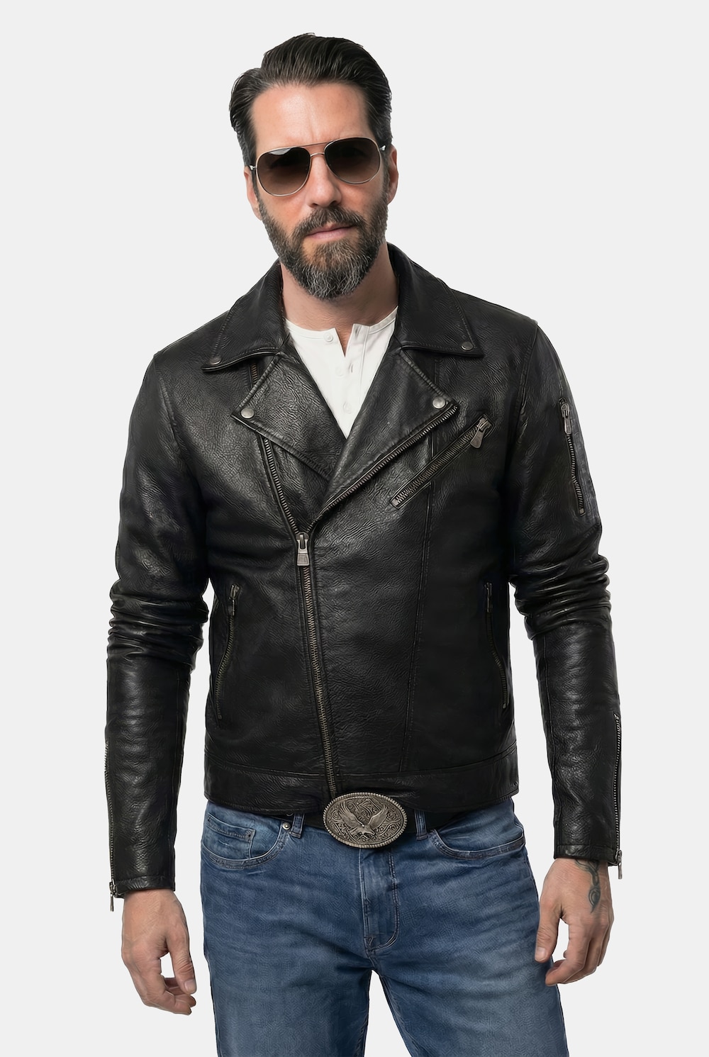 Bikerjacke, Leder, feinstes Lamm-Nappa