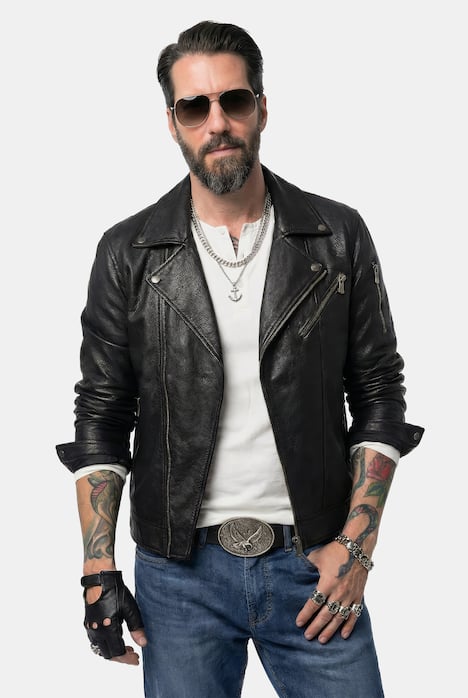 Bikerjacke, Leder, feinstes Lamm-Nappa