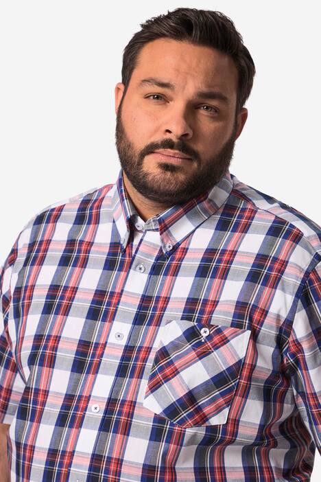 Boston Park Karohemd, Halbarm, Buttondown-Kragen, Comfort Fit, bis 8 XL